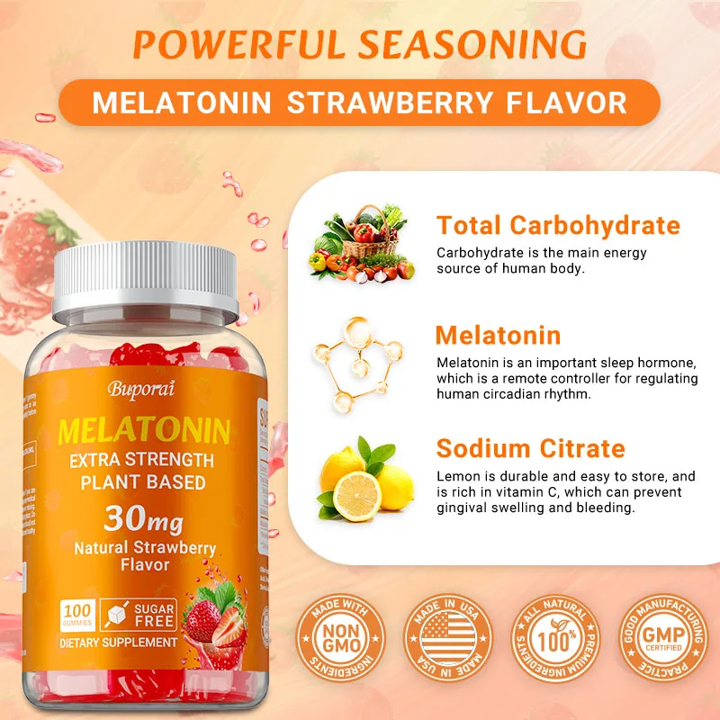 Melatonin Sleep Gummy - Melatonin 30mg - Menenangkan Pikiran, Mengurangi