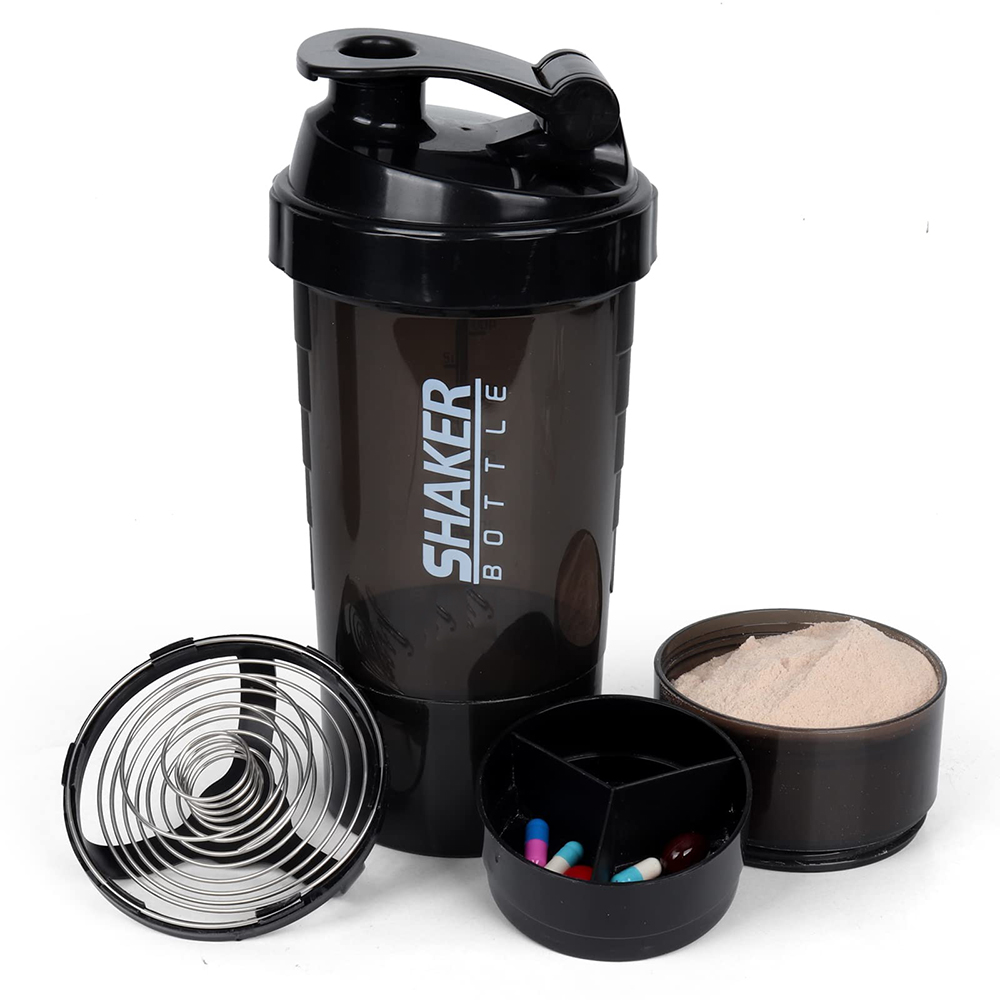 Whey Protein Isolate - Botol pengocok Protein 3 tingkat, botol