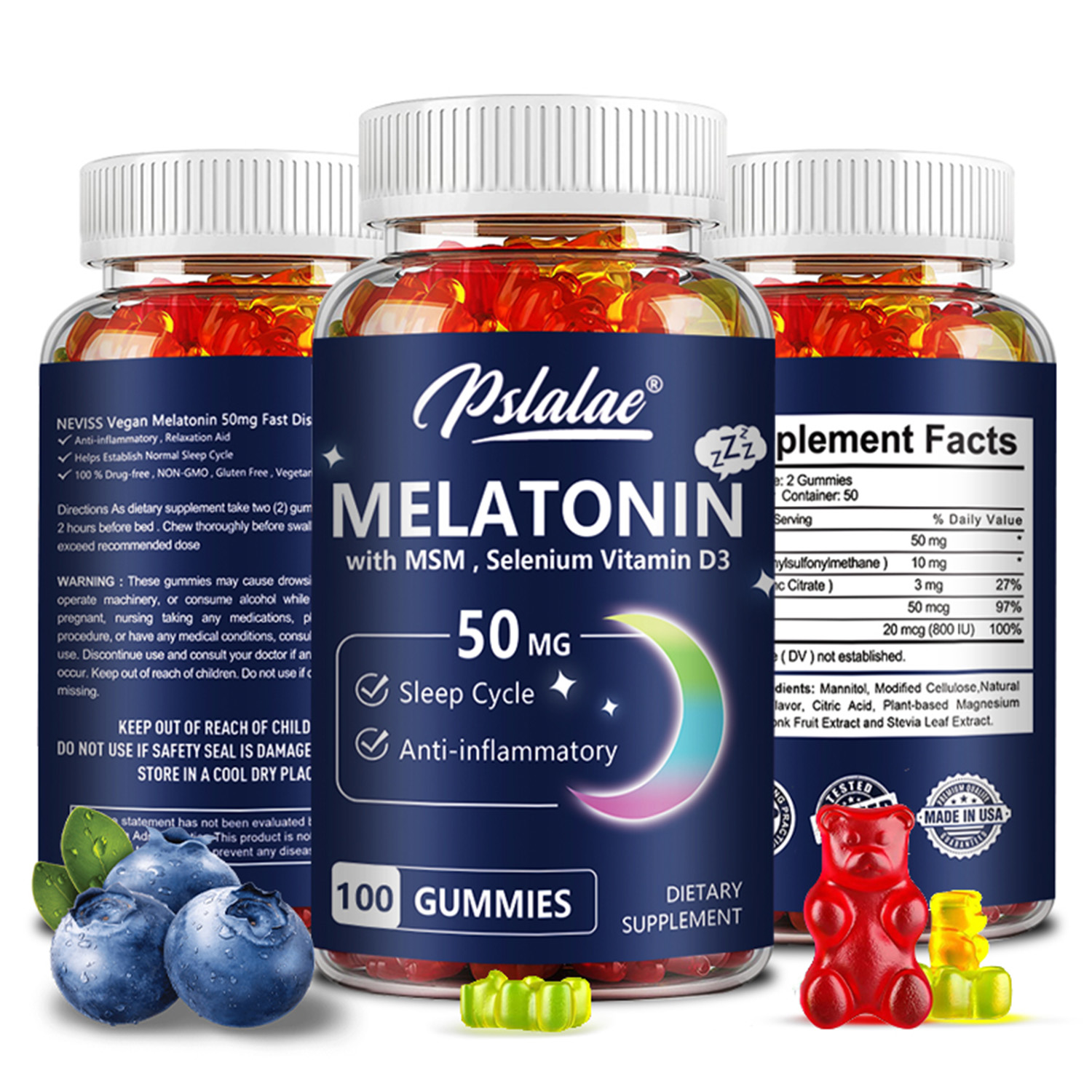 Melatonin Gummies 50mg - Dukun - Melatonin Sleep Gummy ulasan dan harga