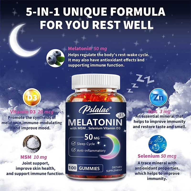 Melatonin Gummies 50mg - Dukun - Melatonin Sleep Gummy ulasan dan harga